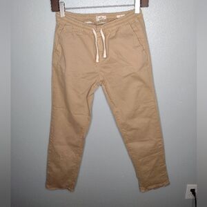 Marine Layer Mens Slim Fit Drawstring Chino Pants Large Tan A5